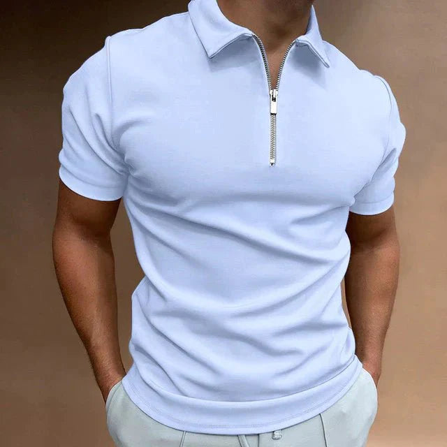 Emil | Men's Short Sleeve Polo with Zipper-Metro Lane Plaza