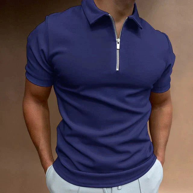 Emil | Men's Short Sleeve Polo with Zipper-Metro Lane Plaza