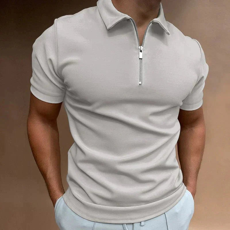 Emil | Men's Short Sleeve Polo with Zipper-Metro Lane Plaza