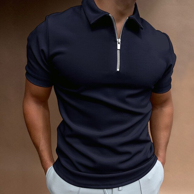 Emil | Men's Short Sleeve Polo with Zipper-Metro Lane Plaza