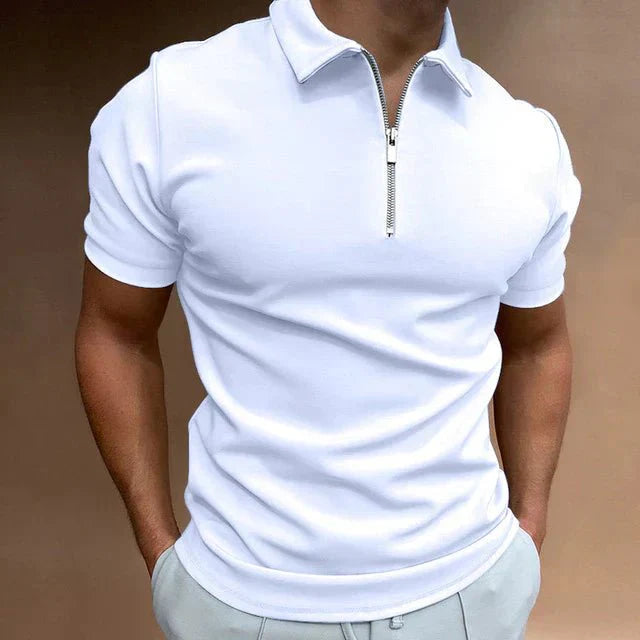 Emil | Men's Short Sleeve Polo with Zipper-Metro Lane Plaza