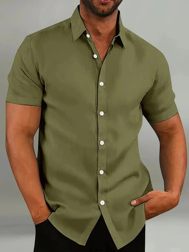 Fritz | Men's Short Sleeve Button Placket Shirt-Metro Lane Plaza