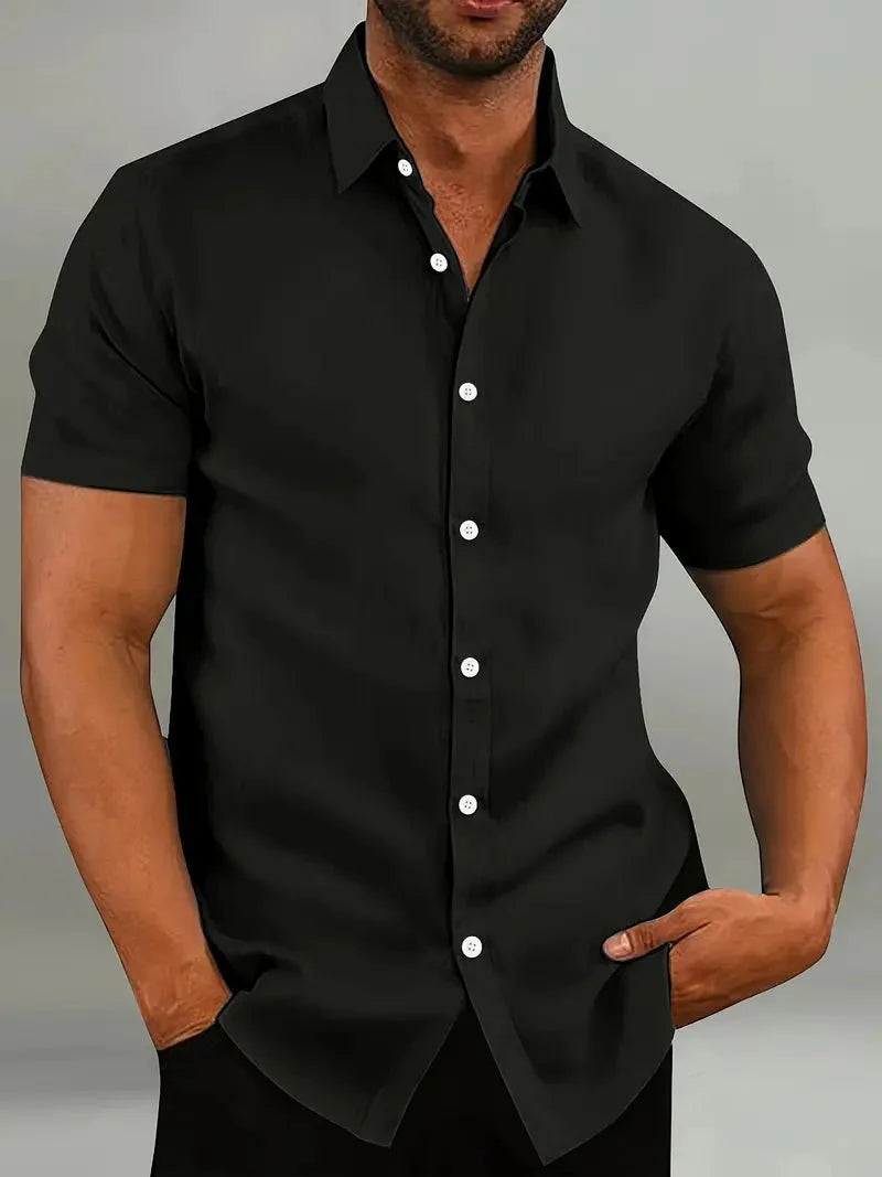 Fritz | Men's Short Sleeve Button Placket Shirt-Metro Lane Plaza