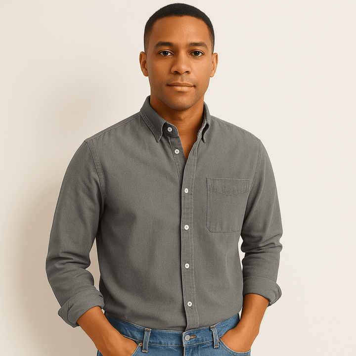 Fynn | Men's Long Sleeve Casual Shirt-Metro Lane Plaza