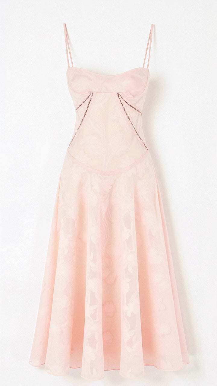 Hannah | Women's Floral Transparent Maxi Dress-Metro Lane Plaza