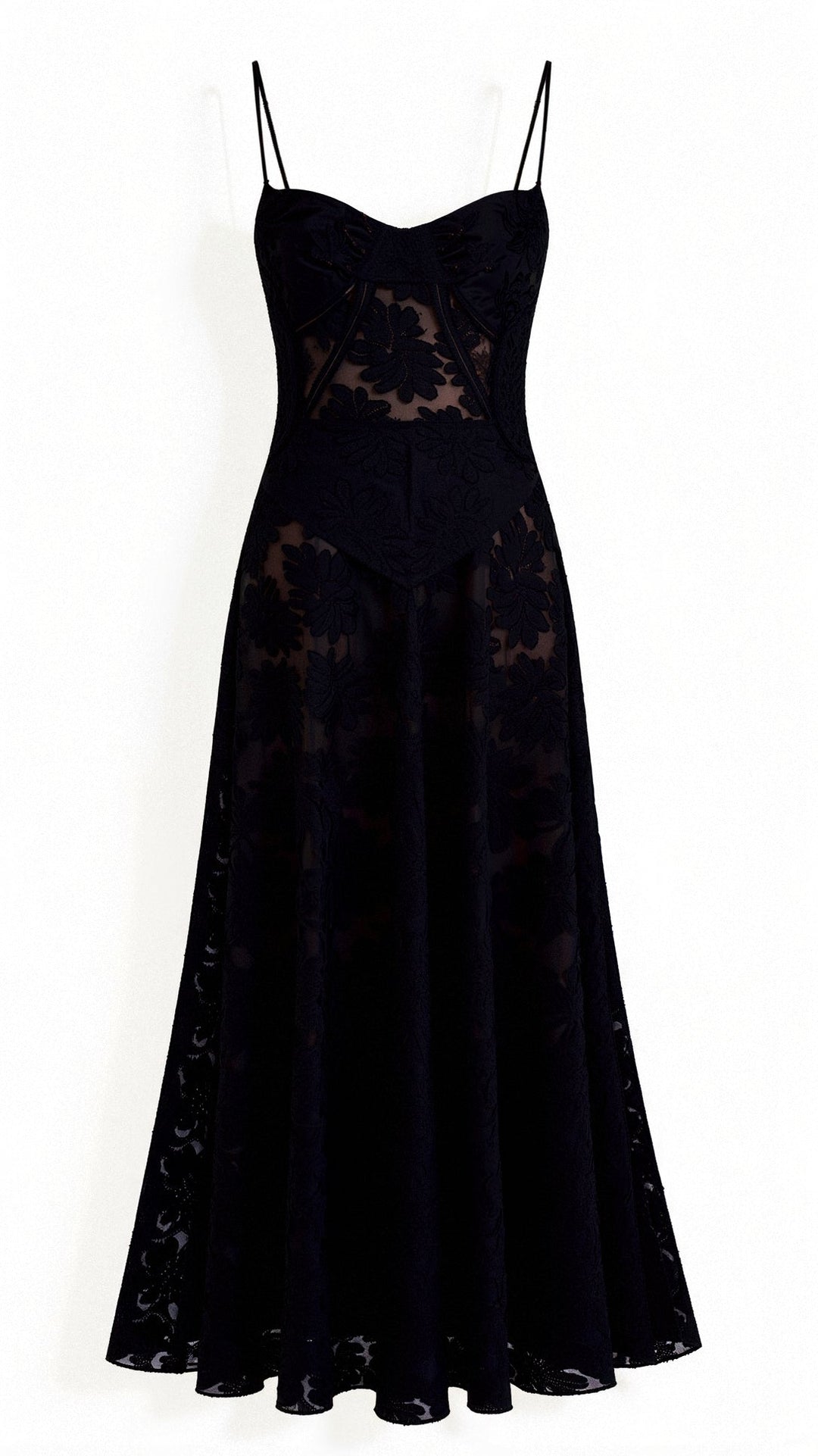 Hannah | Women's Floral Transparent Maxi Dress-Metro Lane Plaza