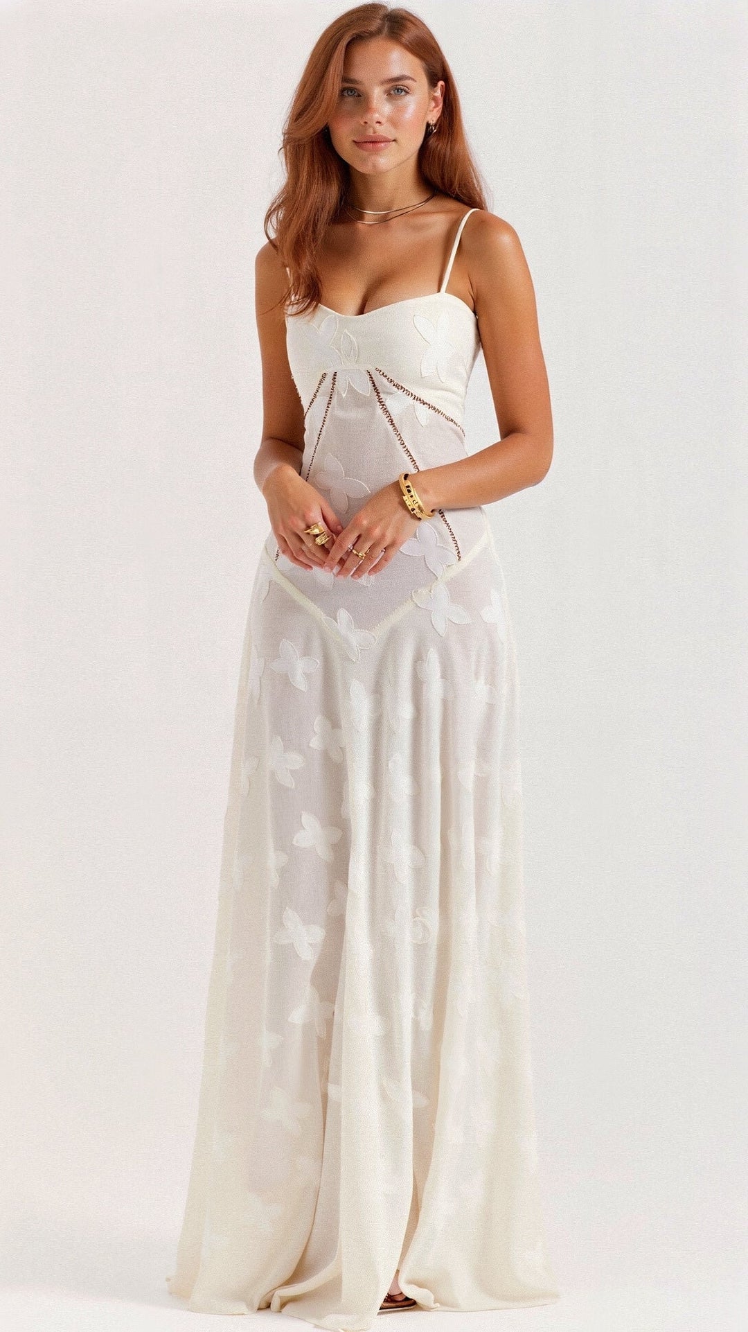 Hannah | Women's Floral Transparent Maxi Dress-Metro Lane Plaza