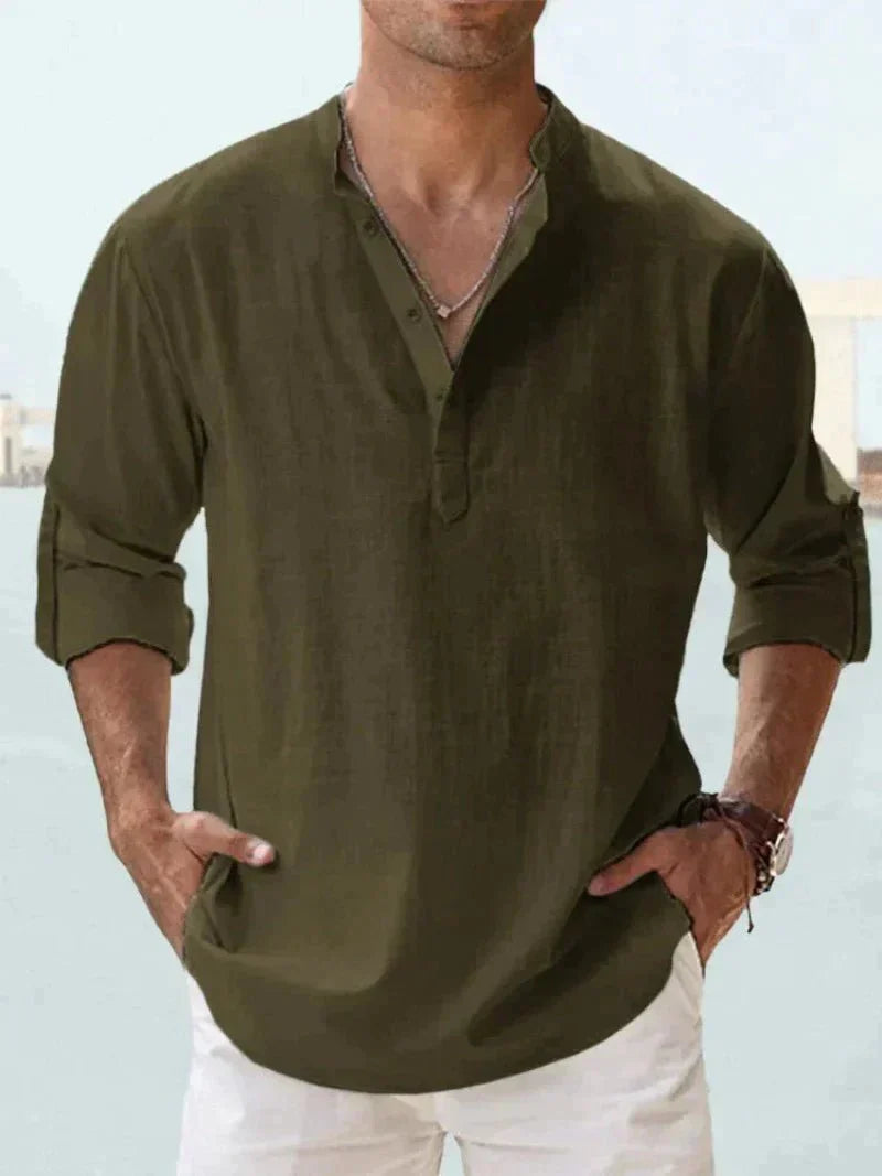 Ivar | Men's Lightweight Button-Up Shirt-Metro Lane Plaza