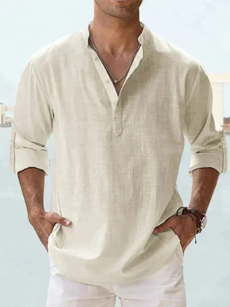 Ivar | Men's Lightweight Button-Up Shirt-Metro Lane Plaza