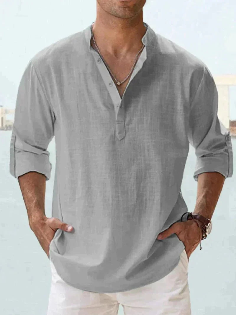 Ivar | Men's Lightweight Button-Up Shirt-Metro Lane Plaza