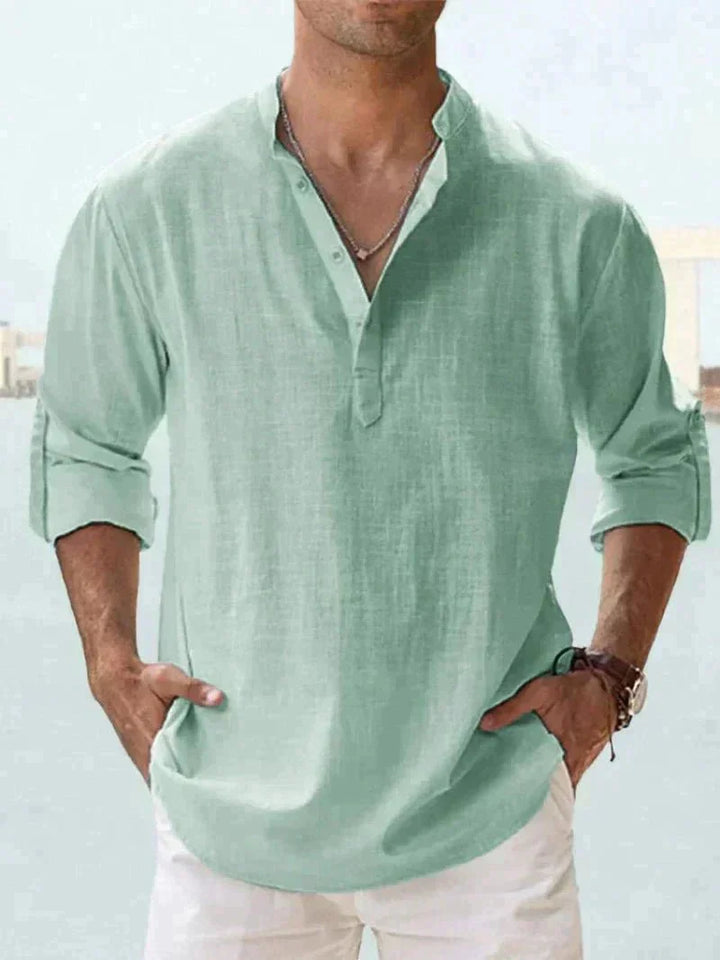 Ivar | Men's Lightweight Button-Up Shirt-Metro Lane Plaza