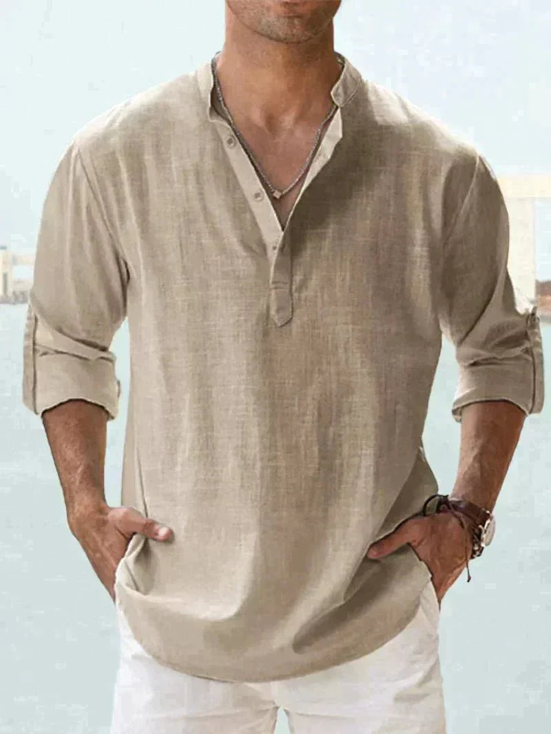 Ivar | Men's Lightweight Button-Up Shirt-Metro Lane Plaza