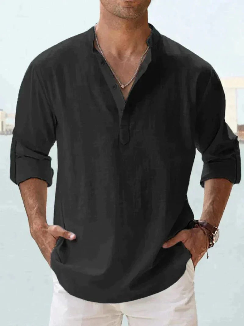 Ivar | Men's Lightweight Button-Up Shirt-Metro Lane Plaza
