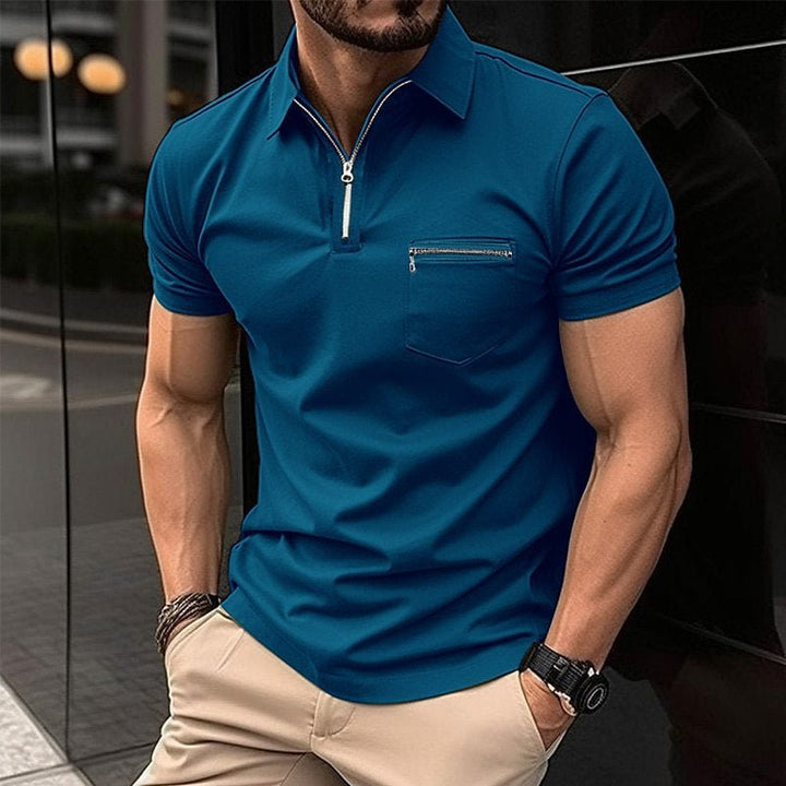Johannes | Men's Polo Shirt with Zipper-Metro Lane Plaza