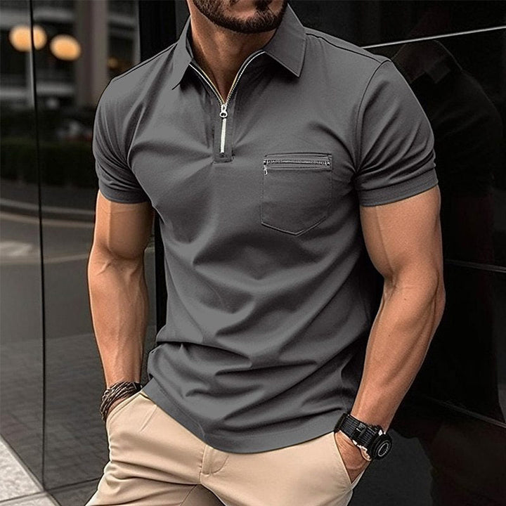 Johannes | Men's Polo Shirt with Zipper-Metro Lane Plaza