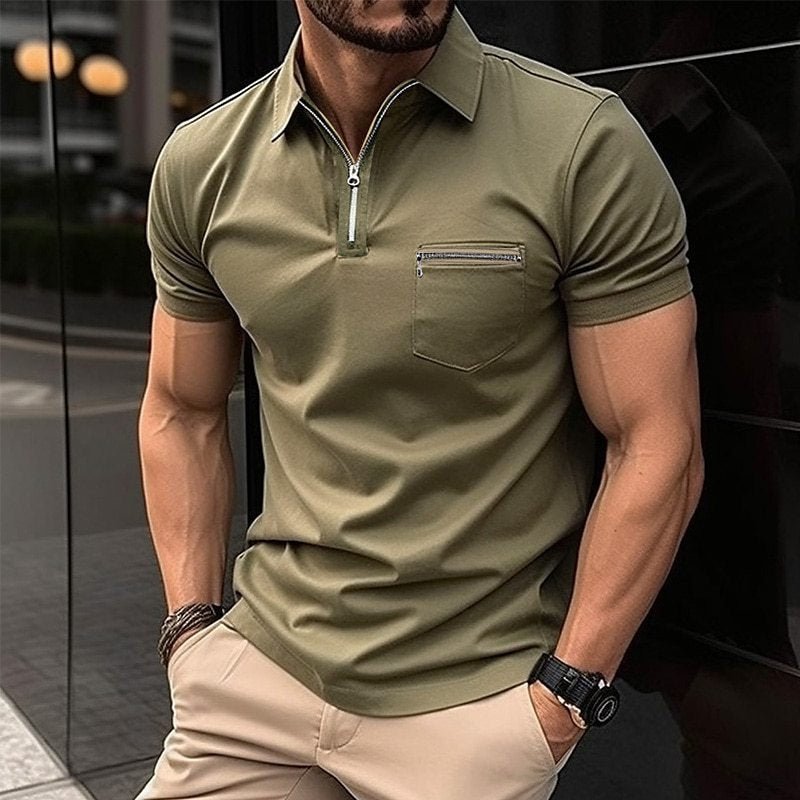 Johannes | Men's Polo Shirt with Zipper-Metro Lane Plaza