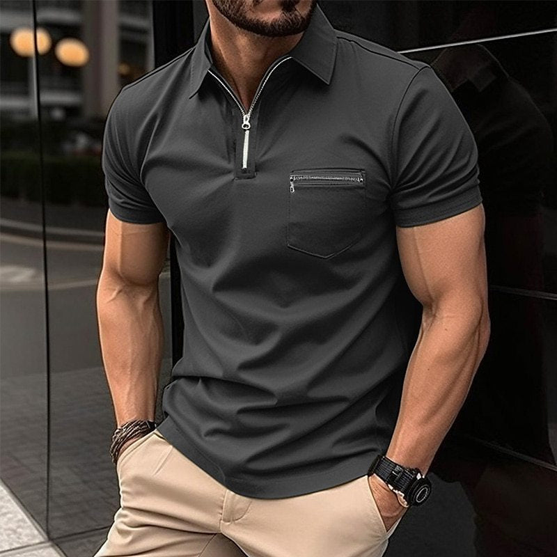Johannes | Men's Polo Shirt with Zipper-Metro Lane Plaza