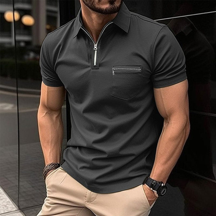 Johannes | Men's Polo Shirt with Zipper-Metro Lane Plaza