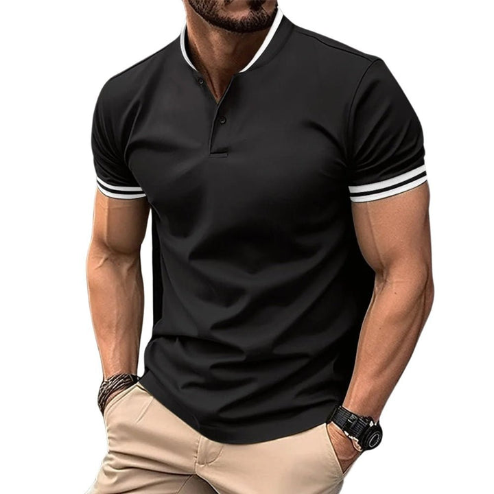 Jonas | Men's Stand-Up Collar Polo Shirt-Metro Lane Plaza