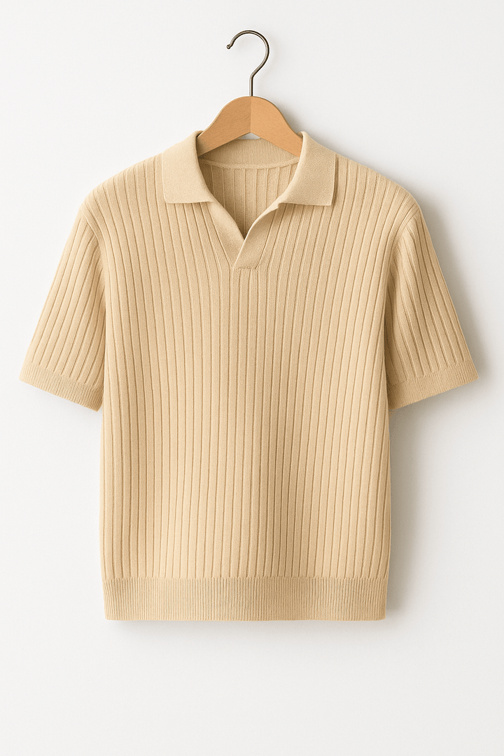 Jozef | Men's Short Sleeve Knitted Polo Shirt-Metro Lane Plaza