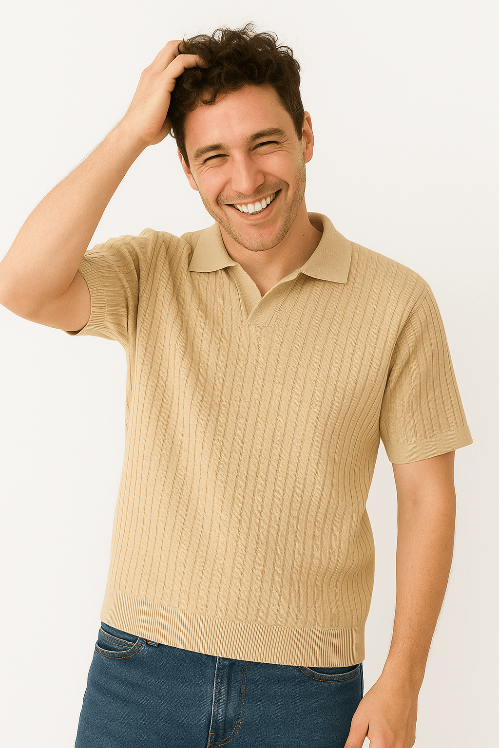 Jozef | Men's Short Sleeve Knitted Polo Shirt-Metro Lane Plaza