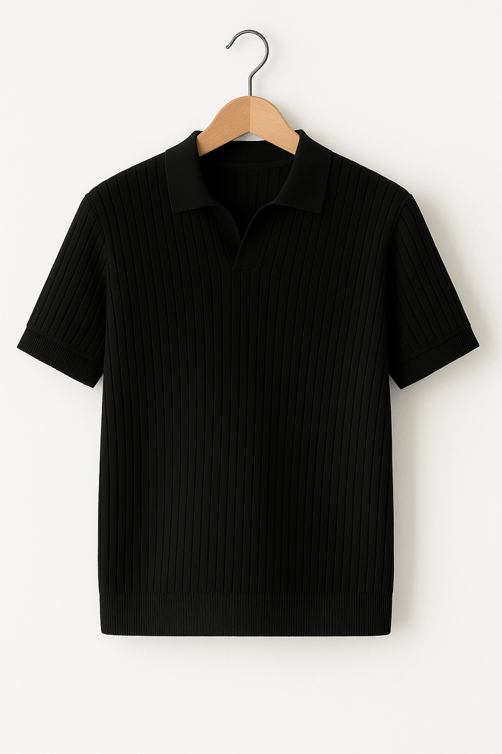 Jozef | Men's Short Sleeve Knitted Polo Shirt-Metro Lane Plaza