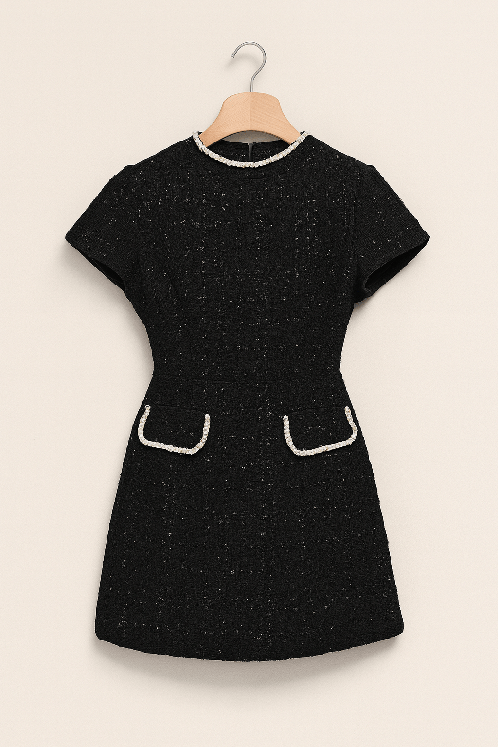 Judith | Women's Tweed Minidress with Pearl Pockets-Metro Lane Plaza