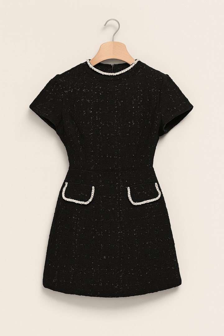 Judith | Women's Tweed Minidress with Pearl Pockets-Metro Lane Plaza