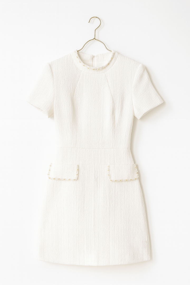 Judith | Women's Tweed Minidress with Pearl Pockets-Metro Lane Plaza
