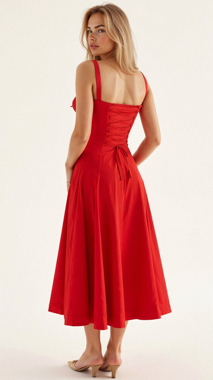 Kiana | Women's Corset Midi Dress-Metro Lane Plaza