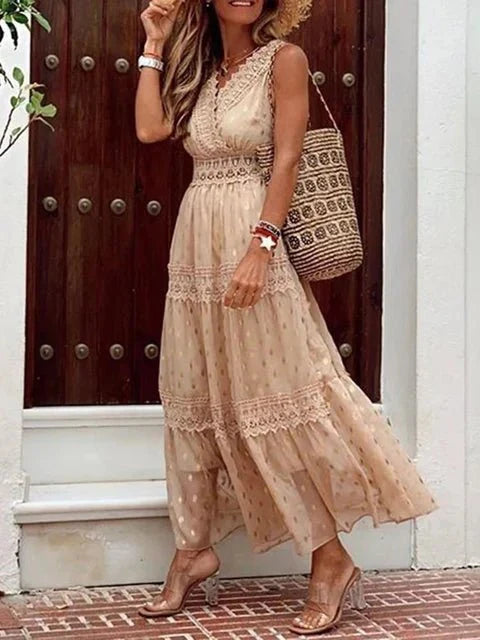Lola | Women's Boho Lace Maxi Dress-Metro Lane Plaza
