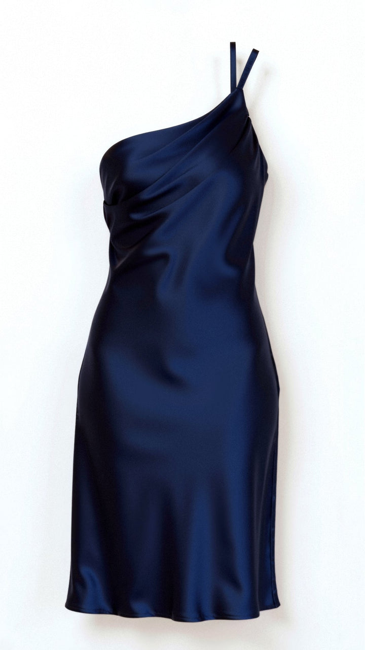Louise | Women's One-Shoulder Midi Dress-Metro Lane Plaza