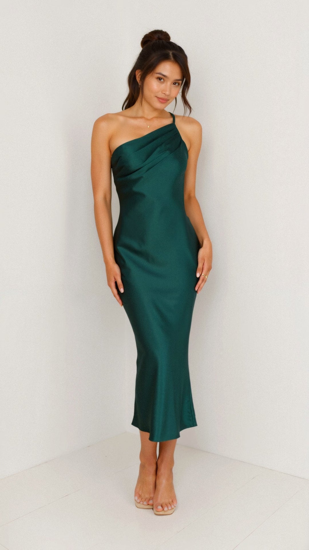 Louise | Women's One-Shoulder Midi Dress-Metro Lane Plaza