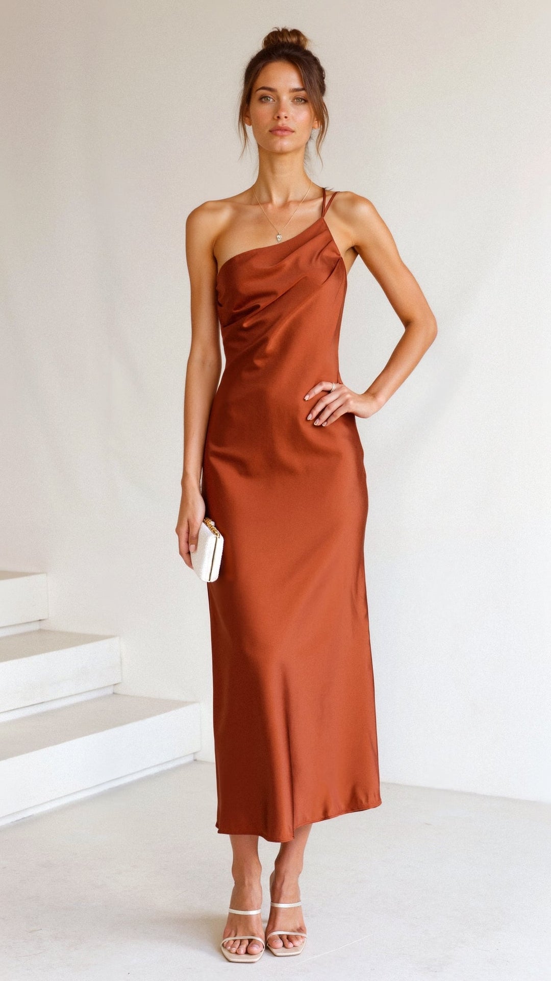 Louise | Women's One-Shoulder Midi Dress-Metro Lane Plaza
