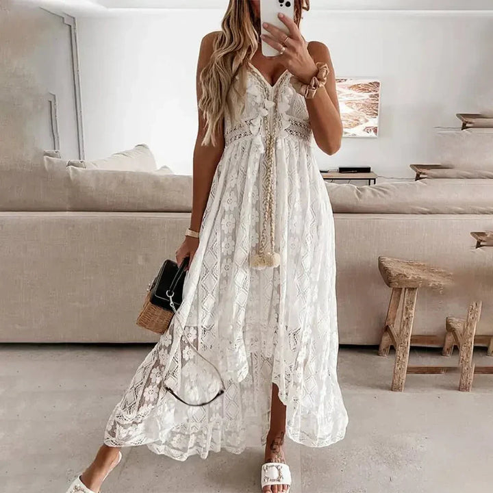 Maya | Women's Boho Lace Maxi Dress-Metro Lane Plaza