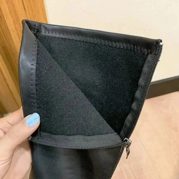Botas elegantes para mulher, de cano até ao joelho, com salto grosso