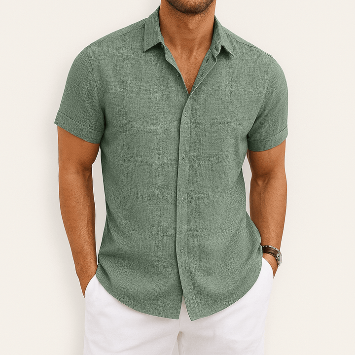 Moritz | Men's Breathable Short-Sleeve Shirt-Metro Lane Plaza