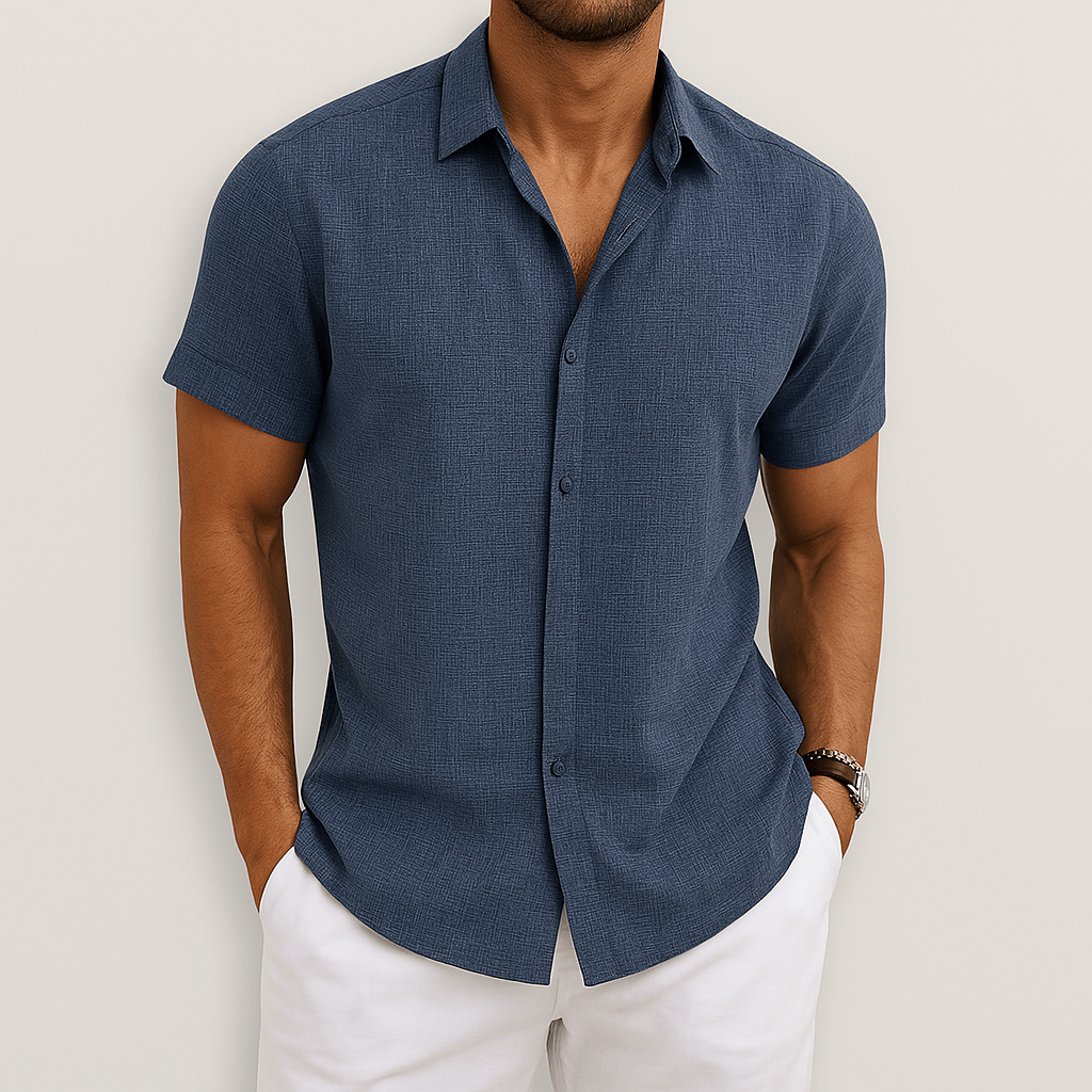Moritz | Men's Breathable Short-Sleeve Shirt-Metro Lane Plaza