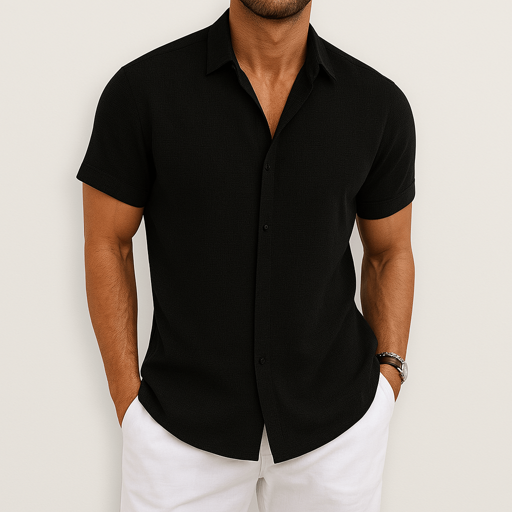 Moritz | Men's Breathable Short-Sleeve Shirt-Metro Lane Plaza