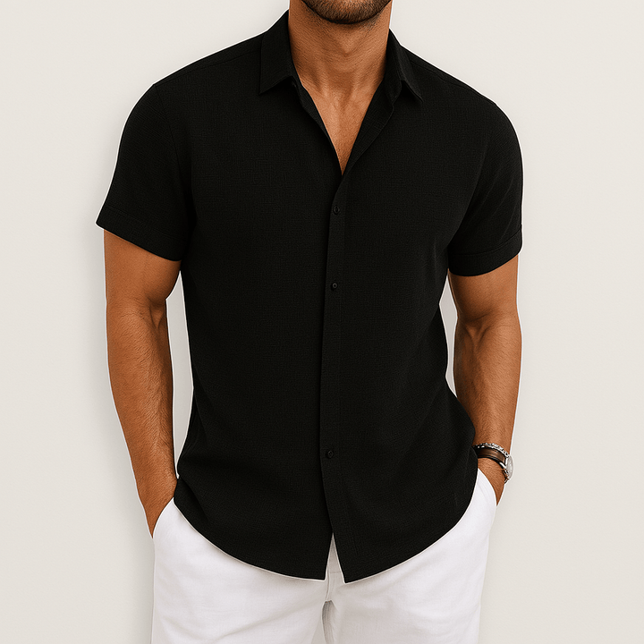 Moritz | Men's Breathable Short-Sleeve Shirt-Metro Lane Plaza