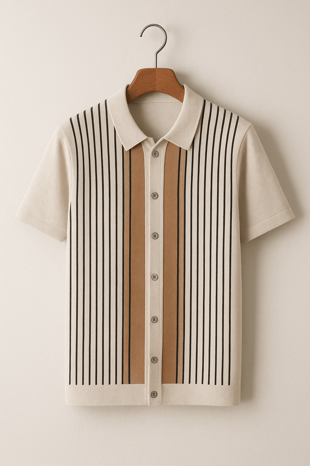 Nathan | Men's Striped Short Sleeve Polo Shirt-Metro Lane Plaza
