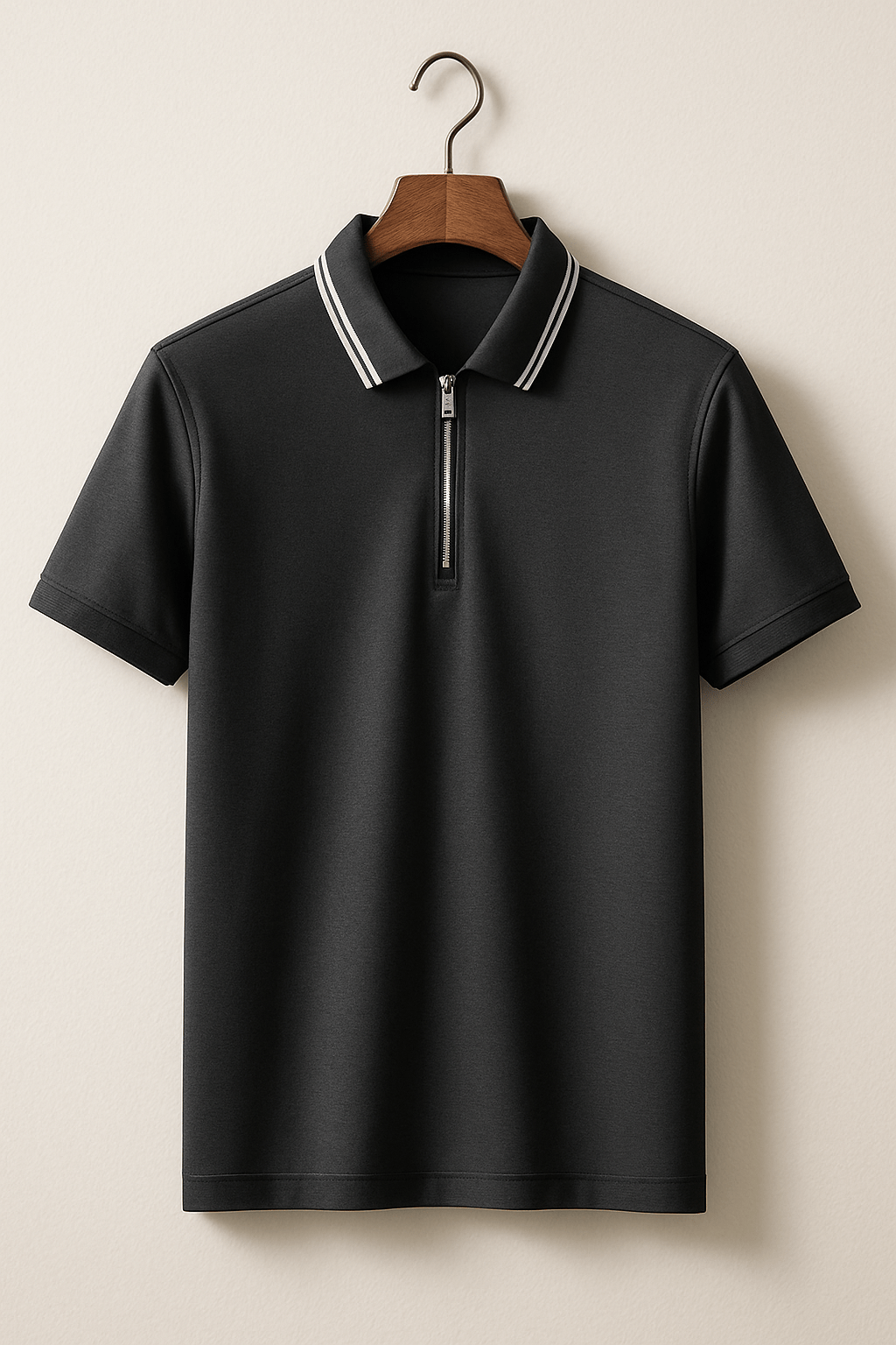 Nathaniel | Men's Zippered Polo Shirt-Metro Lane Plaza