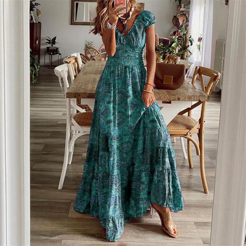 Noa | Women's Flowing Boho Maxi Dress-Metro Lane Plaza