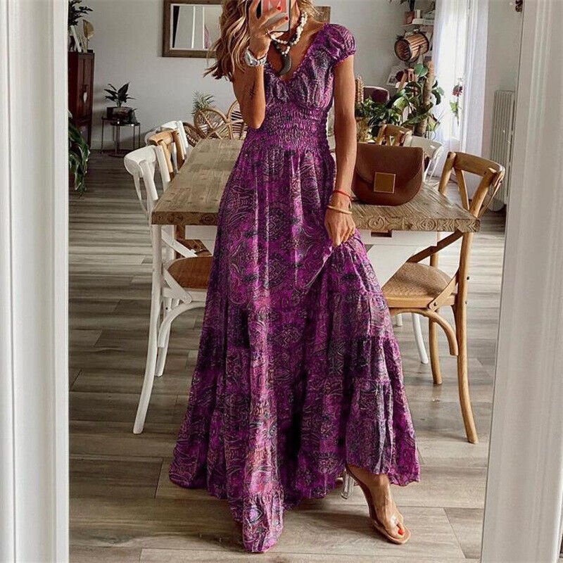 Noa | Women's Flowing Boho Maxi Dress-Metro Lane Plaza
