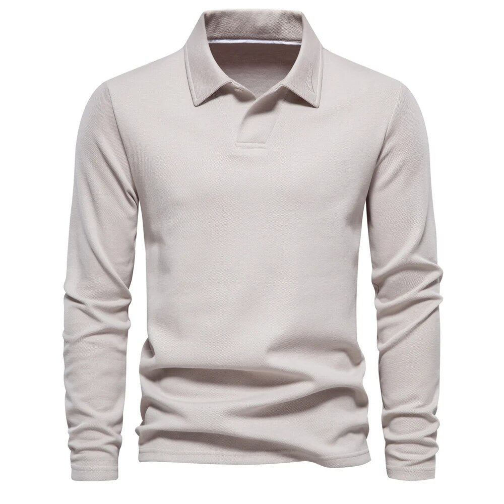 Noah | Men's Long-Sleeve Polo Shirt-Metro Lane Plaza