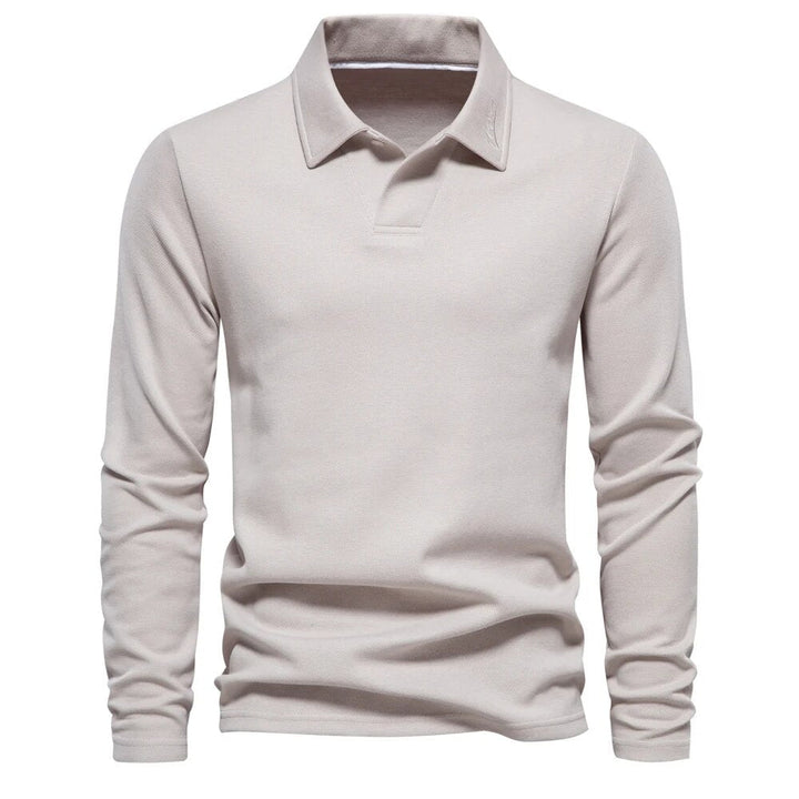 Noah | Men's Long-Sleeve Polo Shirt-Metro Lane Plaza