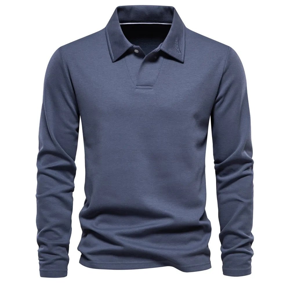 Noah | Men's Long-Sleeve Polo Shirt-Metro Lane Plaza