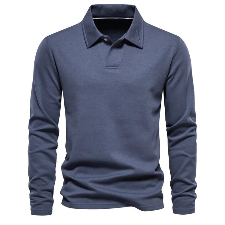 Noah | Men's Long-Sleeve Polo Shirt-Metro Lane Plaza