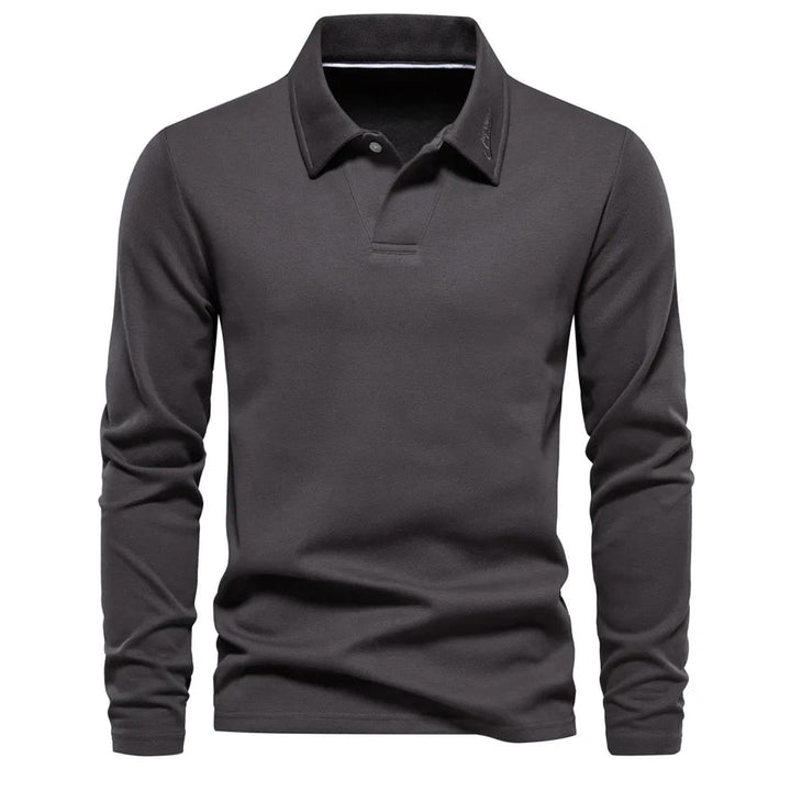 Noah | Men's Long-Sleeve Polo Shirt-Metro Lane Plaza