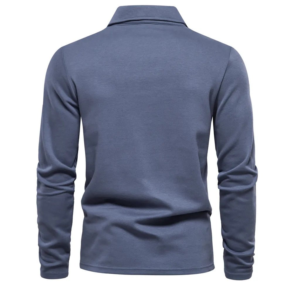 Noah | Men's Long-Sleeve Polo Shirt-Metro Lane Plaza